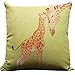 Leaveland Giraffe and Its Mother Throw Pillow Case Decor Cushion Covers Square 1818 Inch Beige Cotton Blend Linen (Multi-Color)
