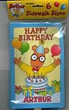 Arthur 6 Sidewalk Happy Birthday Party Signs (Marc Brown)