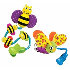 Sassy Busy Bee and Fun Firefly Stroller Clip On Toys by Sassy