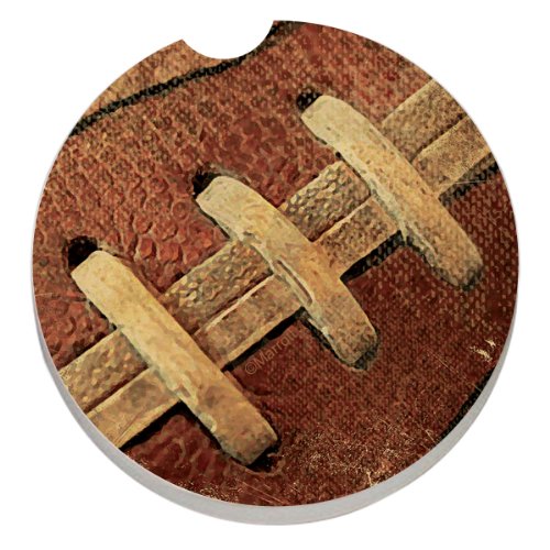 CounterArt Absorbent Stoneware Car Coaster, Football Close Up