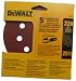 DEWALT DW4314 5-Inch 8 Hole 220 Grit Hook and Loop Random Orbit Sandpaper (25-Pack)