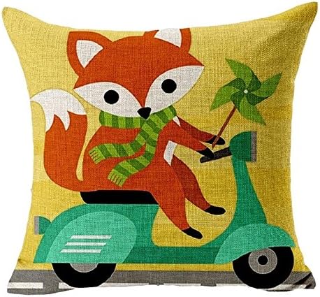 FairyPark Cushion Cover Animal Pillow Case Cotton Linen Sweet Dog French Bulldog Lover Fox Sofa Bedroom Home Decorative Pillow Cover Perfect Pillow Cover