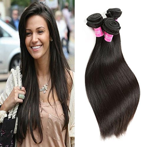 Ms Mary 6a Brazilian Straight Hair Weaves 3 Bundles 300 Grams 100% Unprocessed Brazilian Virgin Human Hair Natural Color(12"12"12")