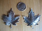 Maple Leaf Coated Matte Silver Victorian Oxidized and Antique