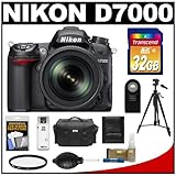 Nikon D7000 Digital SLR Camera & 18-105mm VR DX AF-S Zoom Lens with 32GB Card + Case + Tripod + Filter + Remote + Accessory Kit