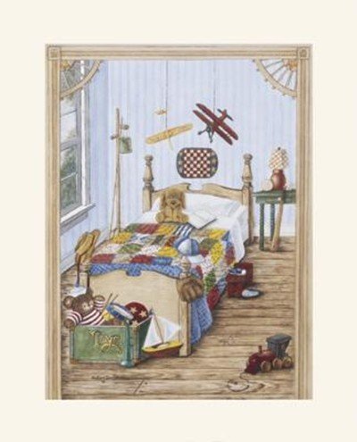 Boy's Bedroom Beautiful MUSEUM WRAP CANVAS Print with Added BRUSHSTROKES Kay Lamb Shannon 11x14