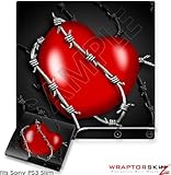 Sony PS3 Slim Skin - Barbwire Heart Red