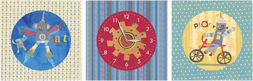 Ready Robots Oopsy Daisy Canvas Art with Clock