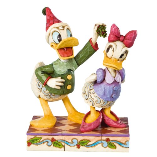 Jim Shore Disney Traditions Holiday Donald and Daisy Duck Figurine Mistletoe Moment 4011039