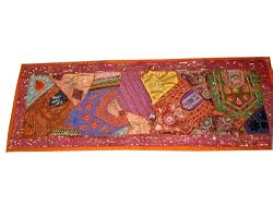 Orange Pink India Table Runner Wall Decorative Hanging Tapestry Throw