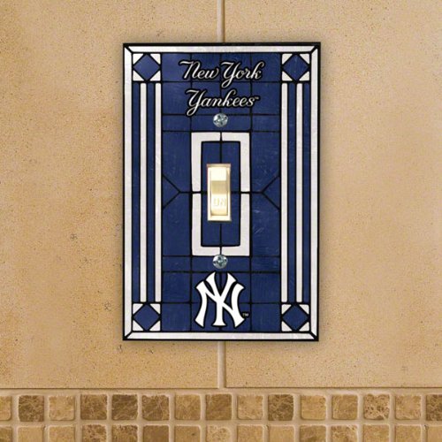 New York Yankees Art Glass Lightswitch Cover