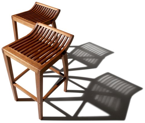 Childrens Toyshop  Outdoor Living : Strathwood Anderson All-Weather Hardwood Backless Barstool, Set of 2