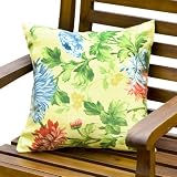 Greendale Home Fashions 17 by 17 Outdoor Accent Pillow, Lemonade Floral