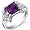Princess Cut 2.25 carats Alexandrite Cubic Zirconia Ring in Sterling Silver Rhodium Finish Size 5, Available in Sizes 5 thru 9