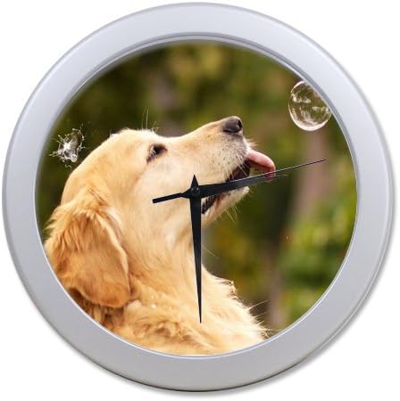 Custom Cute Golden Retriever Dogs Wall Clock