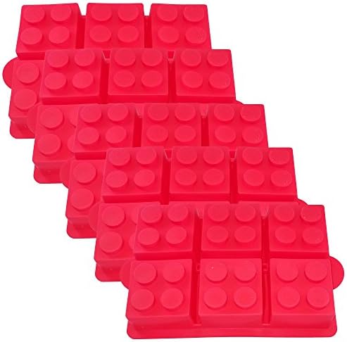 Building Brick Silicone Ice Cube Tray, Jello, Gummy Candy &amp; Cake Baking Mold For Lego Lovers (5 Pack)