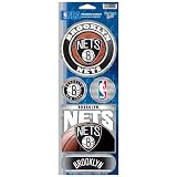 Brooklyn Nets Official 10.5" x 4" Prismatic Decal Set