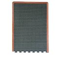 Rubber-Cal Bubble-Top Interlocking Natural Rubber Anti-Fatigue Mat - Red Border in color - End Piece - 5/8" x 3ft x 4ft