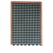 Rubber-Cal Bubble-Top Interlocking Natural Rubber Anti-Fatigue Mat - Red Border in color - End Piece - 5/8" x 3ft x 4ft