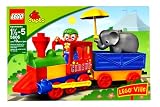 Lego Ville Year 2008 Duplo Series Set # 5606 - My First Train Set with Clown Figure, Elephant, and Train (Total Pieces : 10)