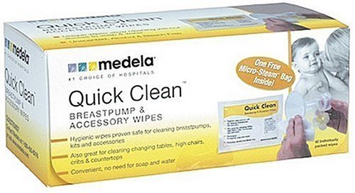 Medela Quick Clean Breastpump and Accessory Wipes 40 Pack