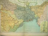1910 MAP INDIA BAY BENGAL CALCUTTA BURMA ASSAM