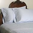 ELEGANCE 1000 Thread Count Bed Sheet Set Egyptian Cotton Sateen Stripe Blue (King).