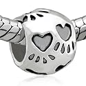 Dog Paw Print Bead - Pandora Bead Charm Bracelet Compatible