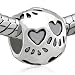 Dog Paw Print Bead - Pandora Bead Charm Bracelet Compatible