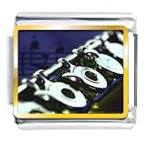 Buy Flute Music Musical Italian Charms Bracelet Link by Pugster