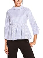 CALLISTO PARIS Blusa (Blanco / Azul Marino)
