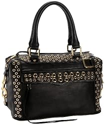 Rebecca Minkoff Eyelet MAB Mini Satchel,Ebony,one size