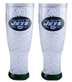 New York Jets 2 Pack 16 oz Crystal Pilsner Glasses - NFL Football