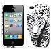 Candy Protector Crystal Soft Gel Skin Cover Cell Phone Case for Apple iPhone 4 Sprint,Verizon Wireless - Snow Leopard