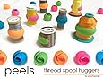THREAD SPOOL HUGGERS, 'PEELS ...Keep Thread Tails Under Control' (12 Pieces). Prevents Thread Spools From Unwinding While in Storage or on Thread Rack. Fits on Sewing, Quilting and Embroidery thread Spools. By Smartneedle