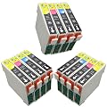 12 inks (3x T0711 3x T0712 3x T0713 3x T0714) Multipack To715 Compatible Printer Ink Cartridges for Epson Stylus B40w BX300f BX310fn BX510 BX600fw BX610fw S20 S21 SX100 SX105 SX110 SX115 SX200 SX205 SX210 SX215 SX218 SX400 SX405 SX410 SX415 SX510w SX515w SX600fw SX610fw printers