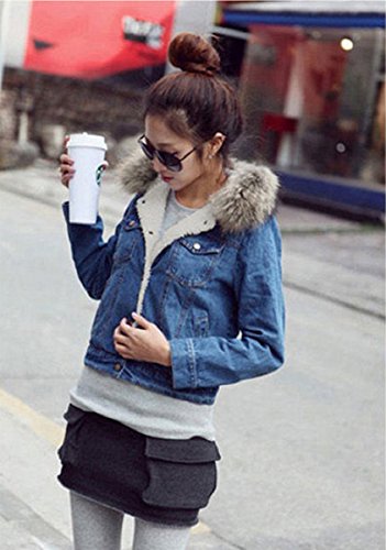 ジャケット ショート丈ジャケット デニム 取り外し可能なモコモコ付き カジュアル レディースファッション 秋物 ma038