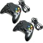 Two Black Xbox Controllers