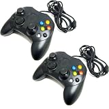 Two Black Xbox Controllers