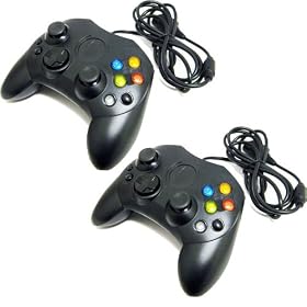 Two Black Xbox Controllers