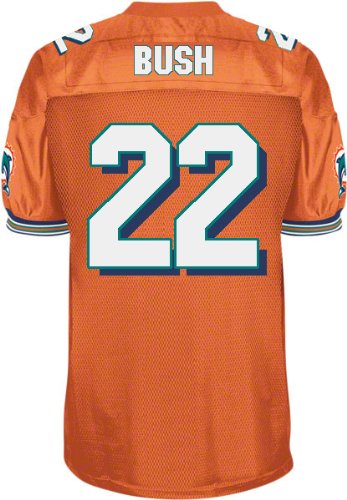 Miami Dolphins #22 Bush Orange Jerseys Authentic Football Jersey Size 48-56 (Please Select the Size When You Order, Can Do Drop Shipping)