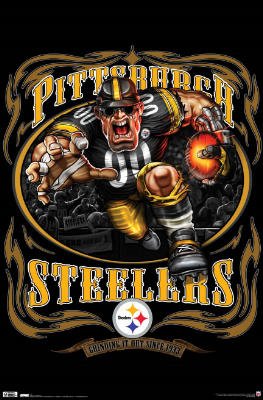 Pittsburgh Steelers (Mascot, Grinding It Out Since 1933) Sports Poster Print - 22x34 Poster Print, 22x34