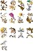 Classic Cartoon Tats - Set of 14 Tattoos - Tom and Jerry, Yogi, Jestsons, Flinstones and More