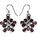 Garnet Drop-earrings Sterling Silver Jewelry 1.5 Inches