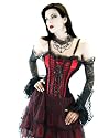 CORSAGENKLEID T&Uuml;LLKLEID GOTHIC SEXY MINIKLEID Gr. 38-40 1418 Schwarz / Rot