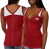 NHL Antigua Carolina Hurricanes Ladies Frisky Henley Tank Top - Red (Small)
