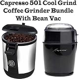 Capresso 501 Cool Grind Coffee Grinder Bundle With Bean Vac Coffee Canister