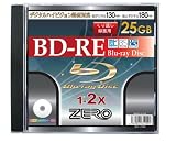ZERO Blu-ray25GB繰り返し録画用ノーマルプリンタブル1-2倍速スリムケース1枚入り ZBRE25-2X1PW