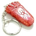 Good Luck And Protection Talisman Foot Red Jade Keychain