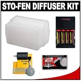 Sto-Fen Omni-Bounce OM-600 Flash Diffuser + Cameta NMH-1 Power Package - for Nikon SB-600 Speedlight Flash, Olympus FL-36 & FL-36R Electronic Flash